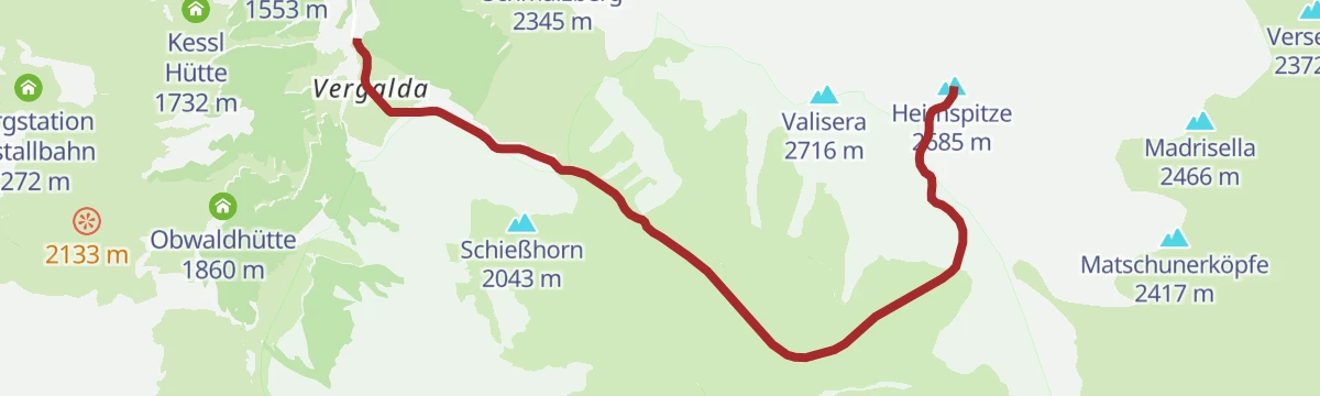 Route map: Gargellen - Heimspitze